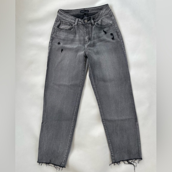 Sincerely Jules Faded Black Distressed High Rise Straight Jeans Size 3/26 - Picture 1 of 13